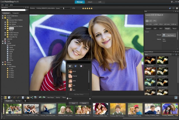 Corel Paintshop Pro X5 - Verschlagworten von Personen (Bild: Corel) 